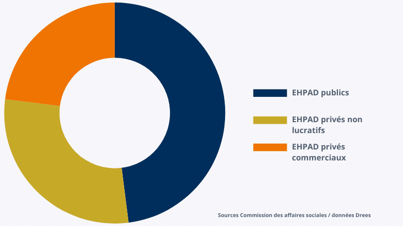 Immobilier de santé, répartition des EHPAD par catégorie en France